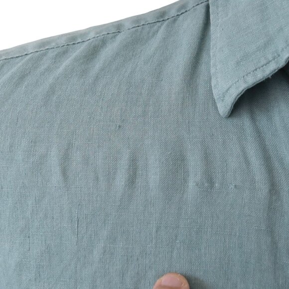 Rodd & Gunn 100% Linen Shirt Men’s L Dusty Blue Short Sleeve Button Front - Picture 8 of 8